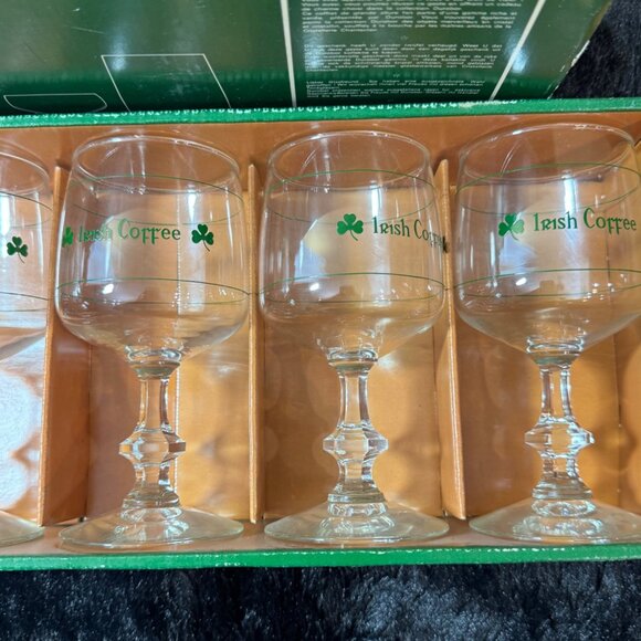 Vintage Durobor Irish Coffee Glasses Set Of 6 Made In Belgium - Picture 8 of 10